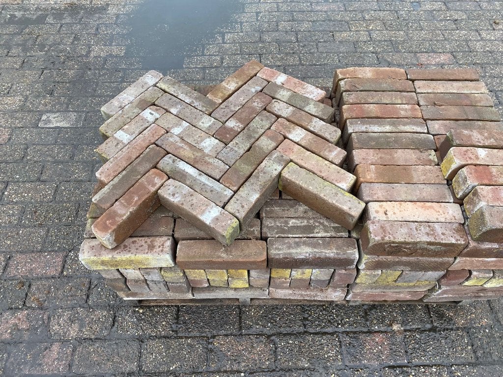 010. 3,60 m2 Waalformaat Bruin-rood 5x20x6 cm € 70,00!, Tuin en Terras, Ophalen, Keramiek, Klinkers, Zo goed als nieuw