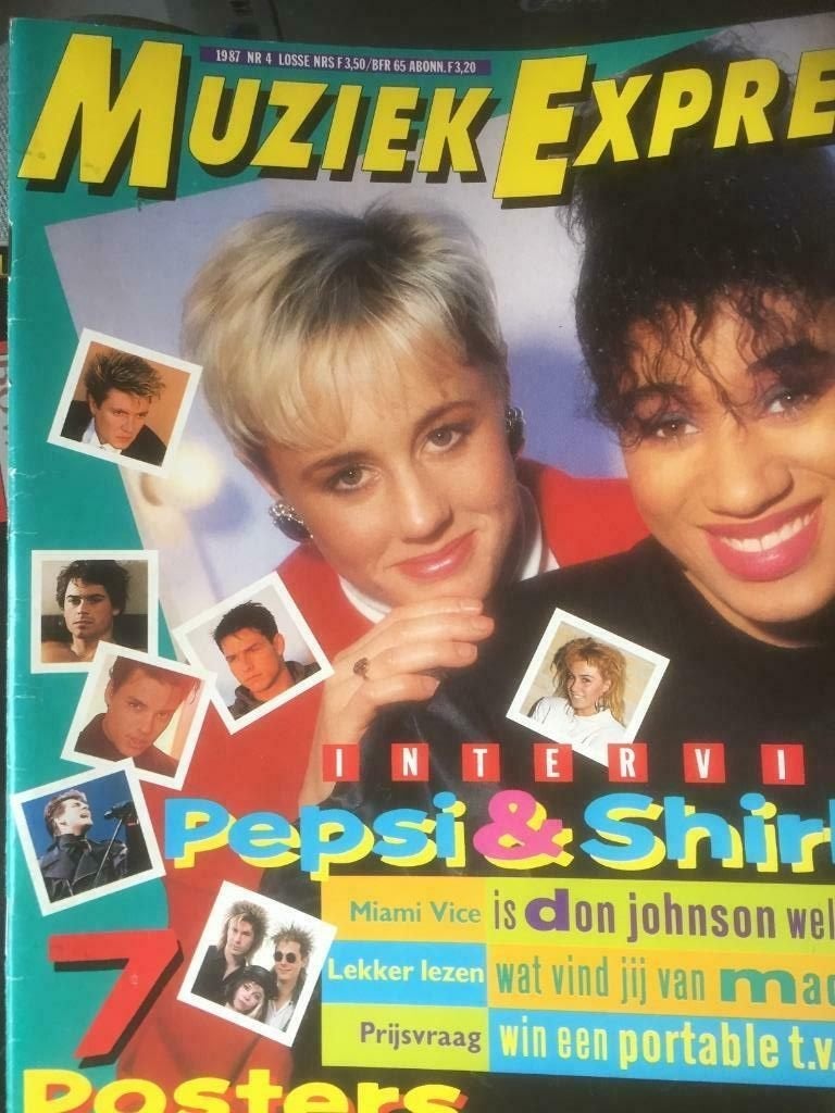 Muziek Expres april 1987 met Rob Lowe middenposter, Ophalen of Verzenden, 1980 tot heden, Tijdschrift