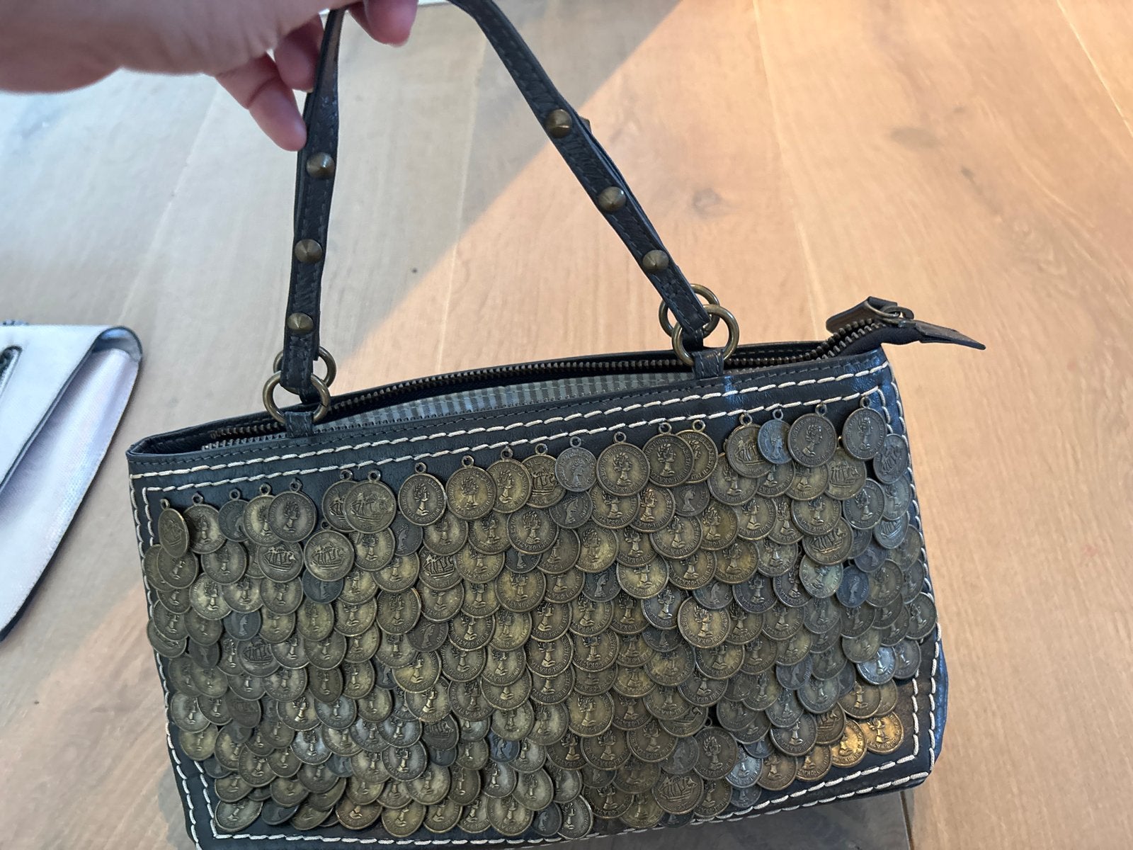 Unieke Stefanel tas met muntjes - Maakt een leuk geluid!, Ophalen, Nieuw, Zwart, Handtas