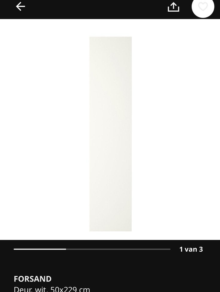 Twee witte forsand deuren 50x229, Ophalen, Gebruikt, 50 tot 100 cm, 200 cm of meer