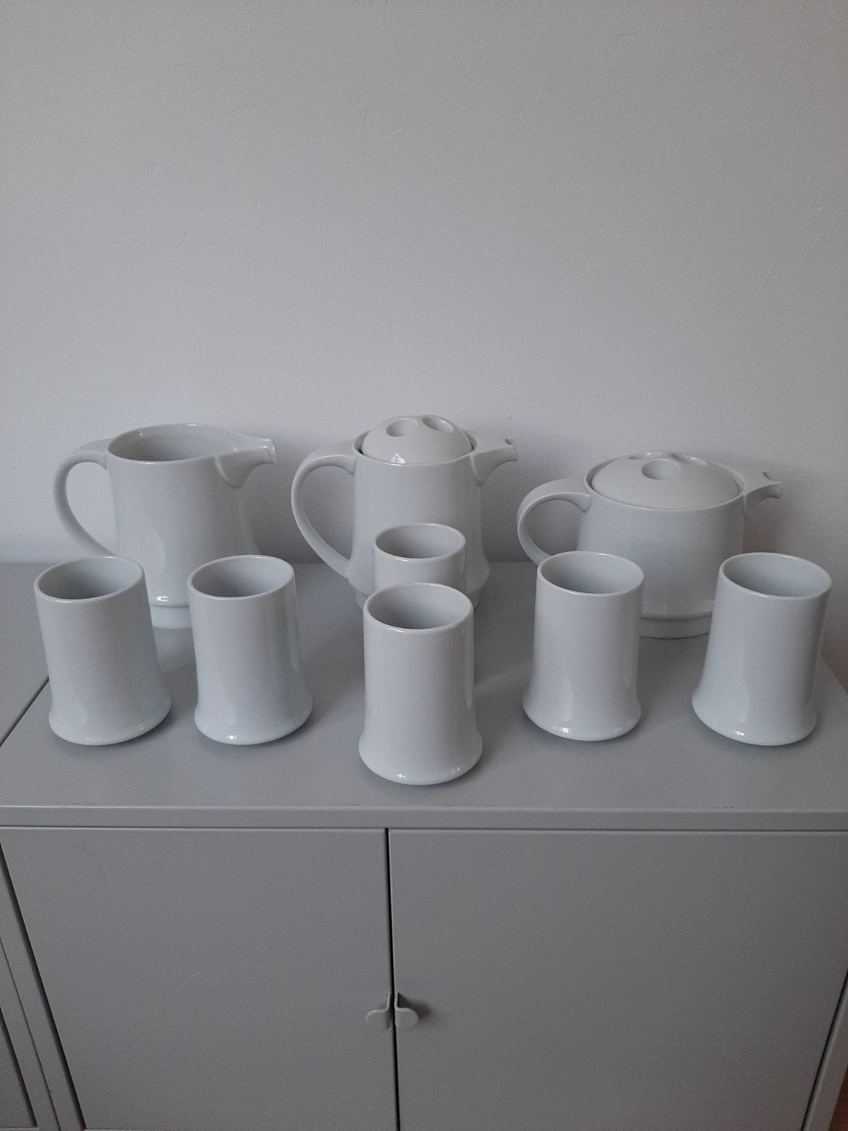 Vintage Space age servies Georg Jensen jaren 70 ., Wit, Gesigneerd, Ophalen of Verzenden, Steen/keramiek