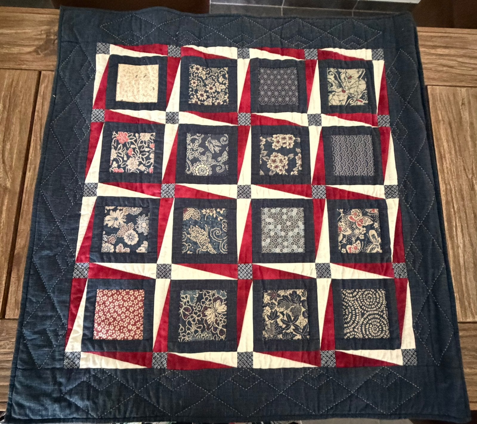 Wandkleed patchwork quilt 81 cm x 81 cm, 81 cm, Gebruikt, Wandkleed, Ophalen of Verzenden