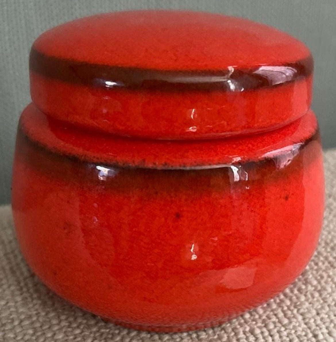 Vintage Fat Lava Voorraadpot met Deksel Jaren '70, Ophalen of Verzenden