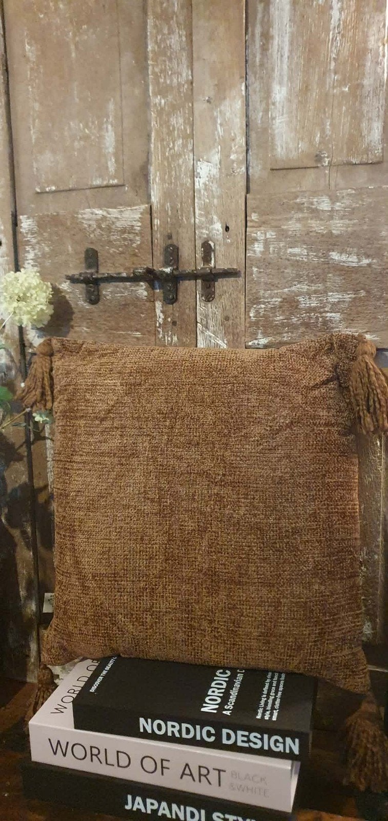 Kussen Nino 45x45 cm tobacco brown/camel nieuw, Bruin, Inclusief binnenkussen, Vierkant, Nieuw