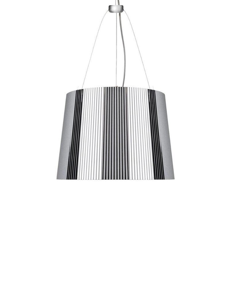 Italiaanse hanglamp in zilver Kartell Ge, Ophalen of Verzenden, Zo goed als nieuw, Kunststof, Design, klassiek, modern, retro, vintage