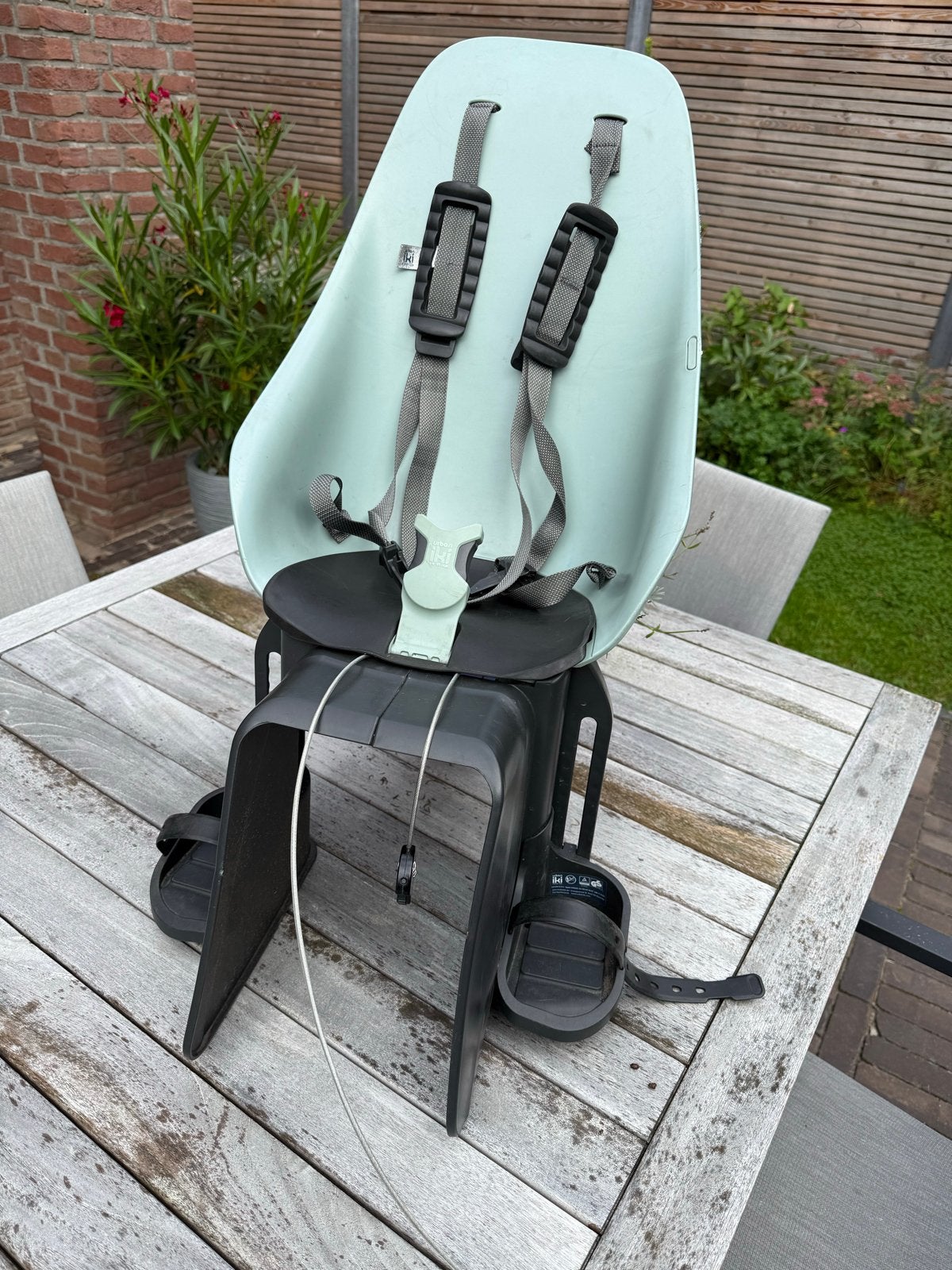 Urban Iki Achterzitje met basis - Mintgroen, Ophalen, Achterzitje, 9 t/m 36 kg, Gebruikt