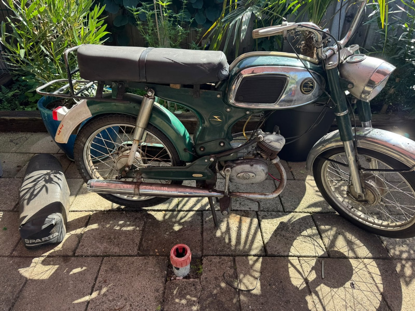 Sparta bromfiets - Klassieke groene oldtimer, Fietsen en Brommers, Ophalen, Gebruikt, Maximaal 25 km/u