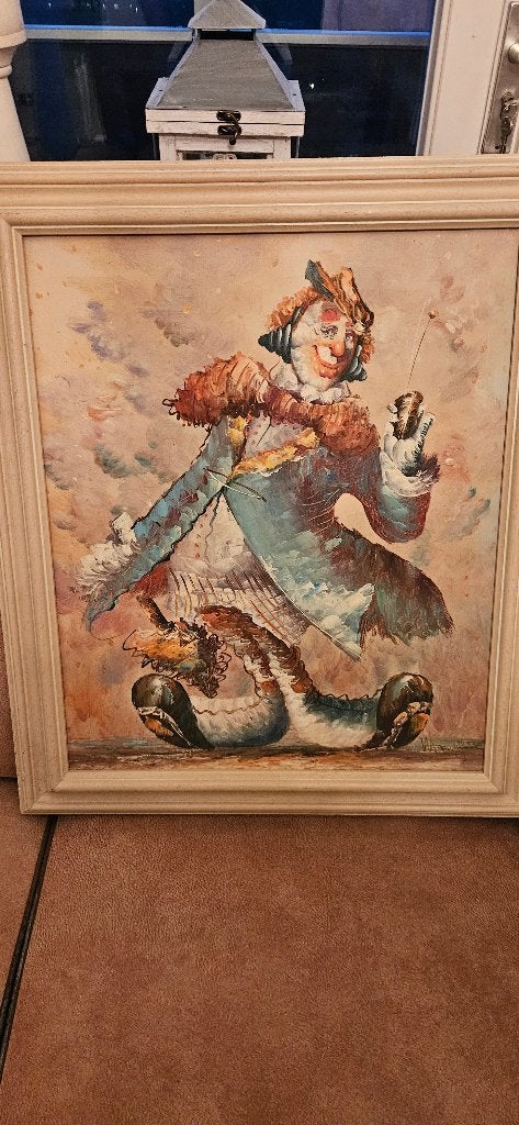 Schilderij van Clown van Movijver (Movifjer), Ophalen of Verzenden, Gesigneerd, Olieverf, Figuren