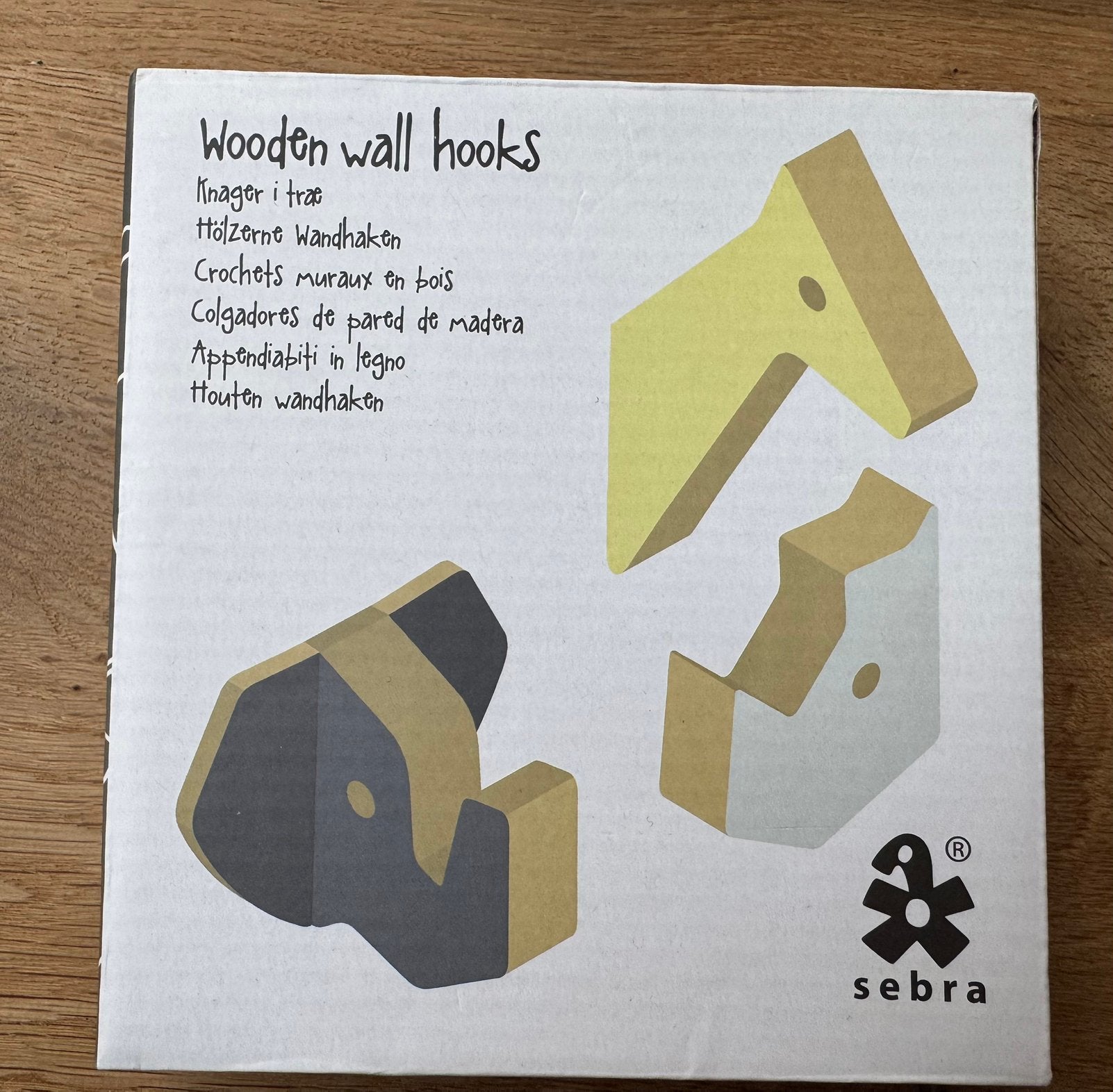 Sebra houten wandhaken | olifant, giraffe, neushoorn, Zo goed als nieuw, Minder dan 100 cm, Hout, Ophalen