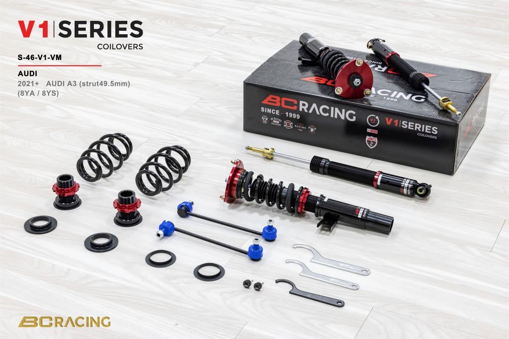 BC Racing schroefset verlaging - Audi A3 S3 8Y 49.5mm, Auto diversen, Tuning en Styling, Ophalen of Verzenden