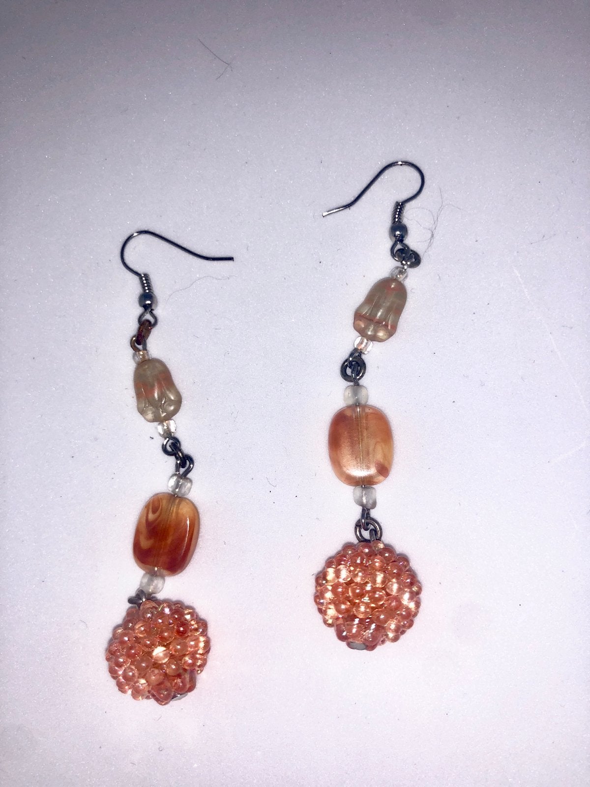 Handgemaakte Oranje Kralen Oorbellen, Sieraden, Tassen en Uiterlijk, Oorbellen, Met kristal, Overige materialen, Hangers, Nieuw