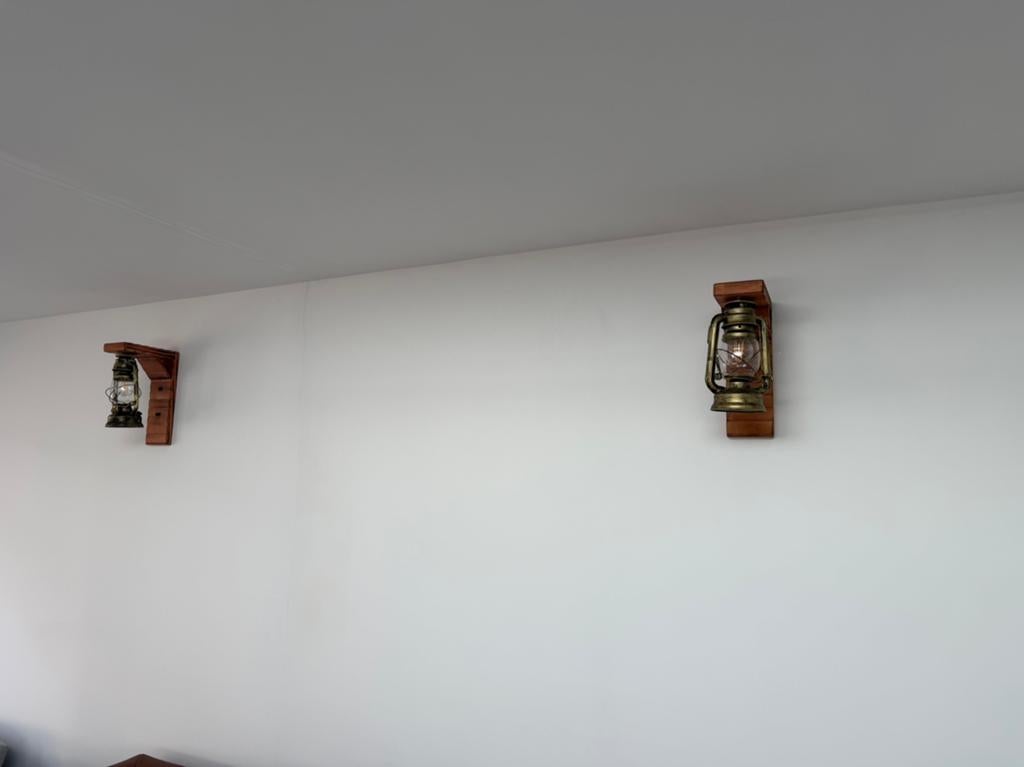 wand(olie)lampen in lantaarnstijl - sfeervolle verlichting, Ophalen, Gebruikt, Hout