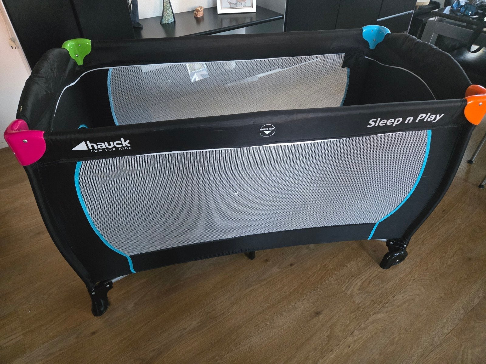 Hauck Dream N Play Reisbed - Blauw (120x60cm), Ophalen of Verzenden, Zo goed als nieuw