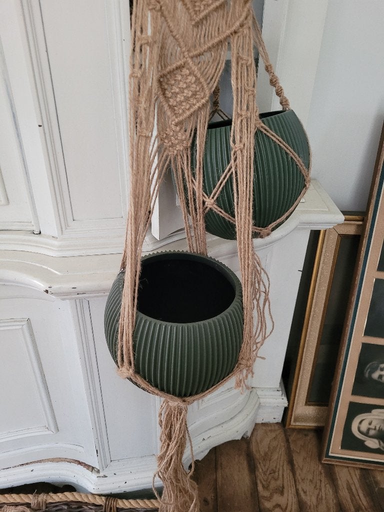 Nieuwe macrame plantenhanger foto 1 t/m 3, Heikant 21 Kaatsheuvel, Belle Vieille Brocante, Nieuw, Ophalen of Verzenden