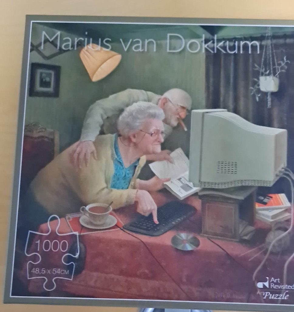puzzel Marius van Dokkum, Meegaan met je tijd, Hobby en Vrije tijd, Ophalen of Verzenden, 500 t/m 1500 stukjes, Zo goed als nieuw