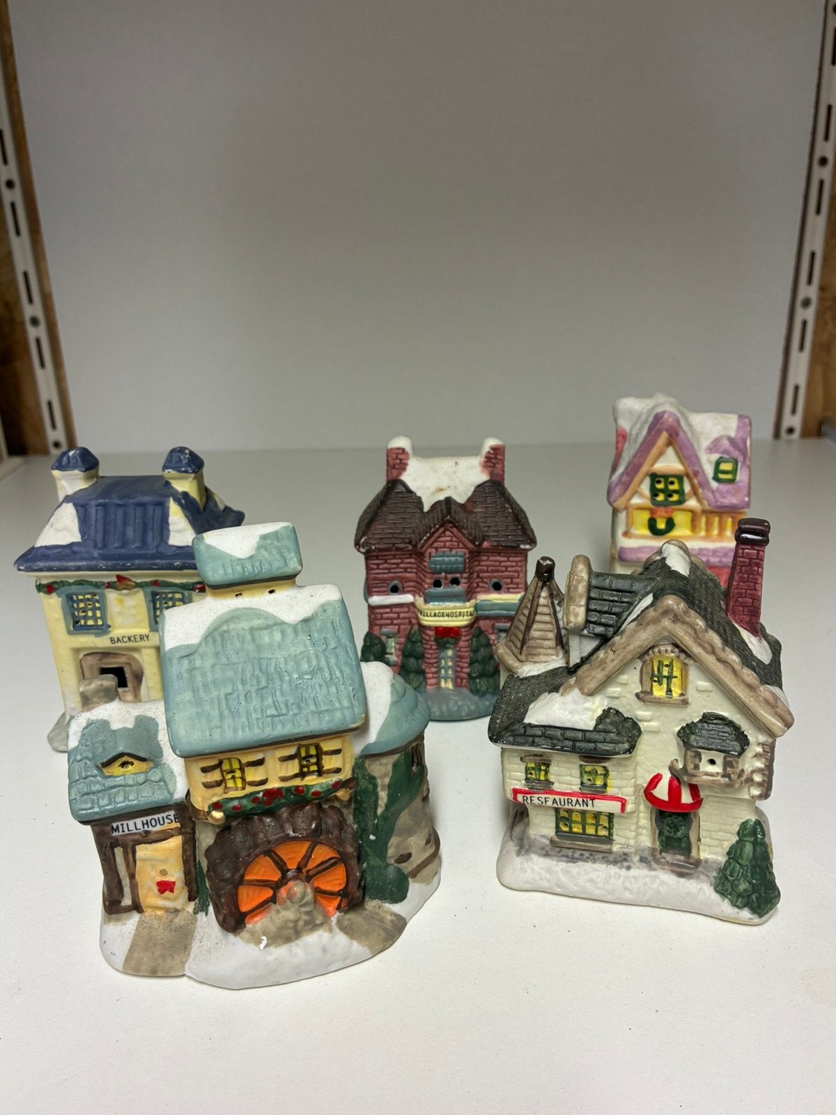 5 Kerstlicht Huisjes Kerstdorp, Diversen, Ophalen of Verzenden, Zo goed als nieuw