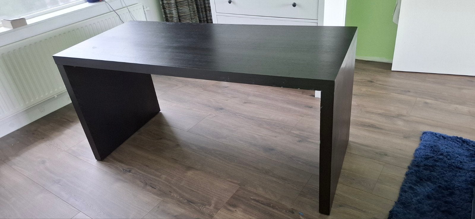 IKEA Malm bureau zwartbruin met kabelgoot, Ophalen, Zwart, Gebruikt, IKEA