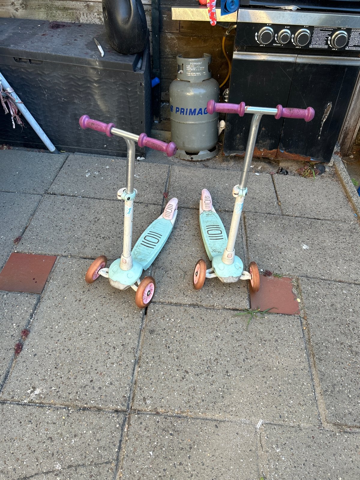 Set van 2 Oxelo kindersteps - Gebruikt, Fietsen en Brommers, Ophalen, Gebruikt, Gewone step