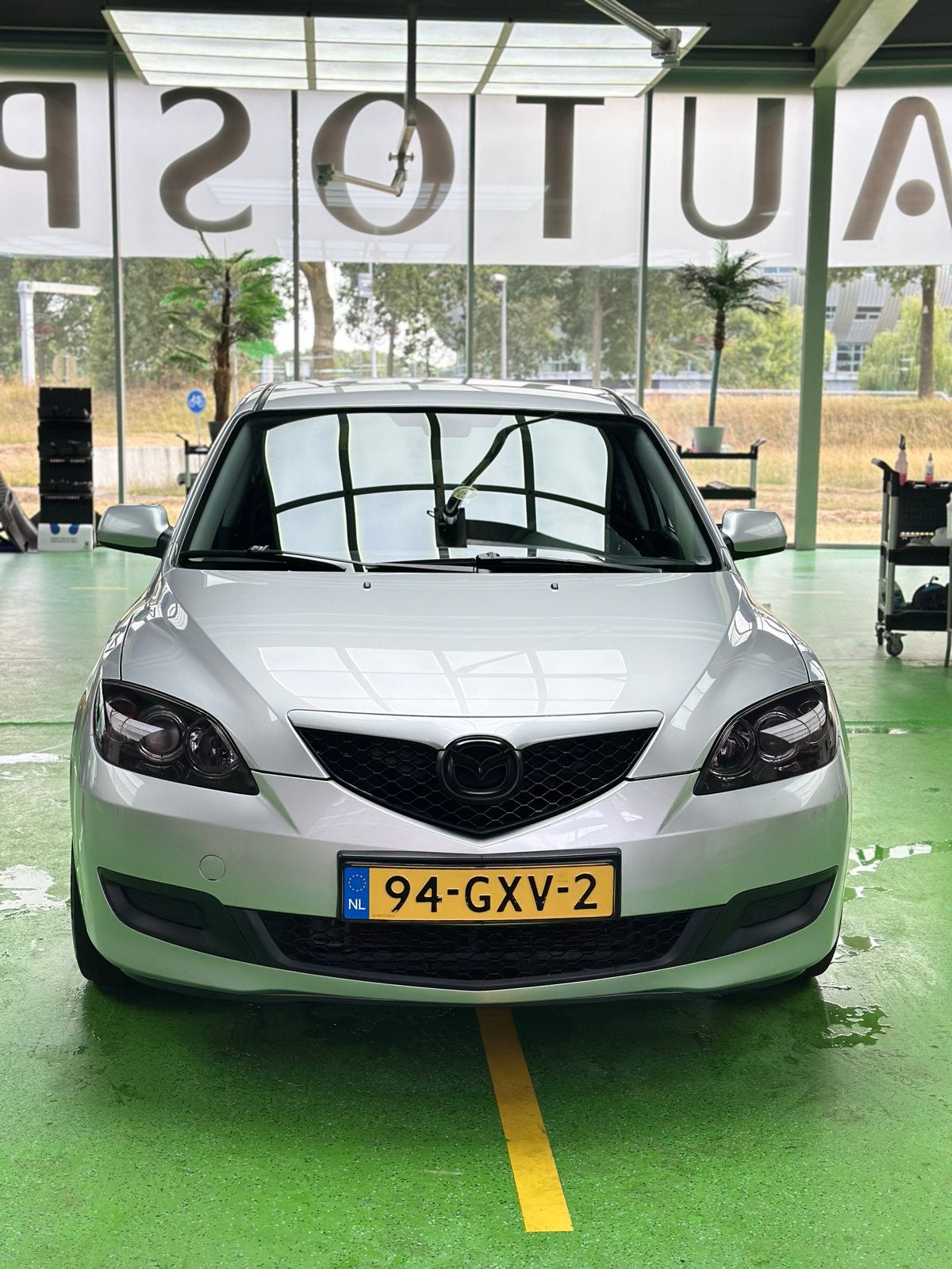 Mazda 3 1.6 Hatchback 2008 Grijs, Auto's, Voorwielaandrijving, 4 cilinders, 1165 kg, Handgeschakeld