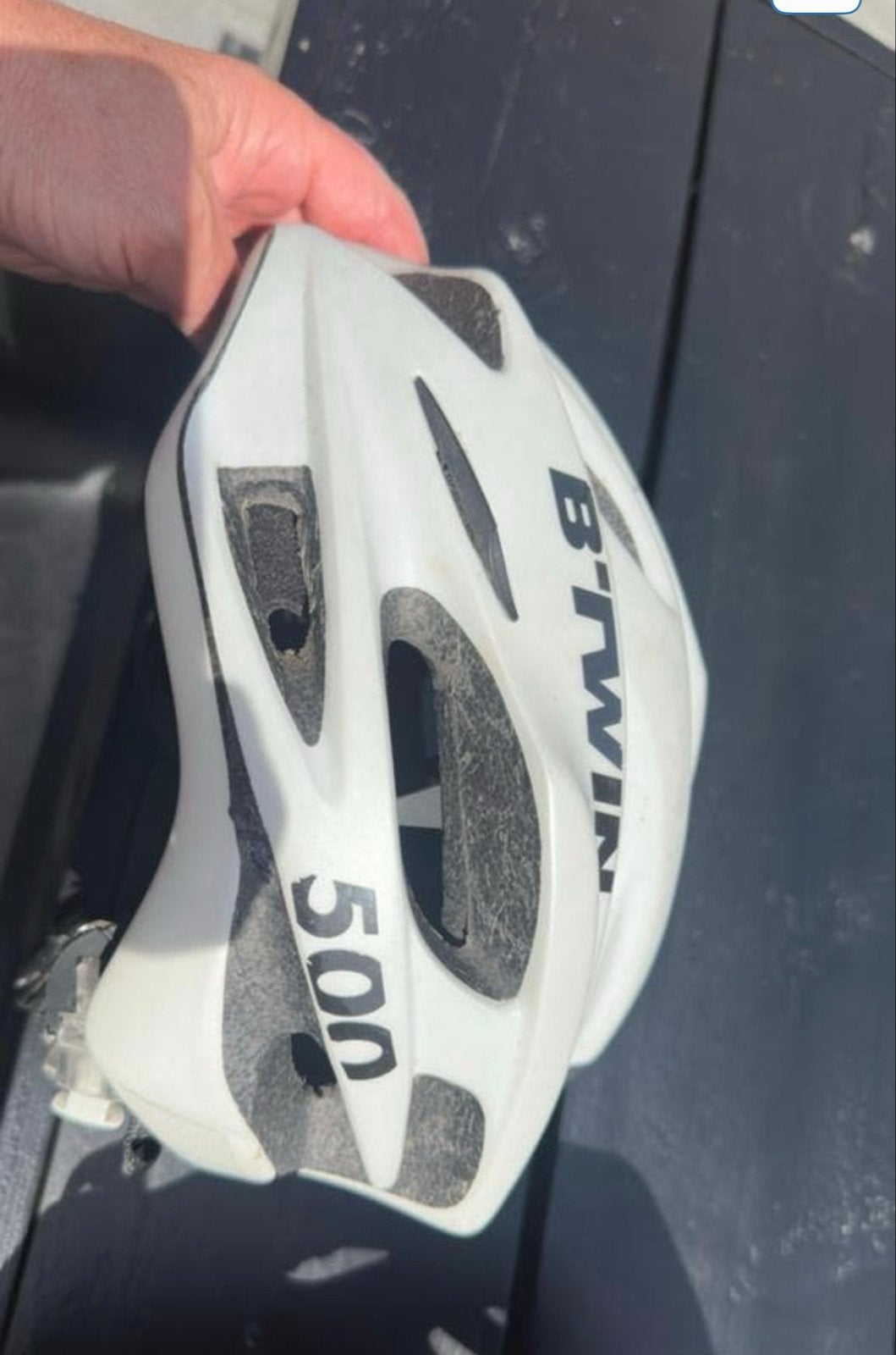 B'Twin 500 Fietshelm - Wit (Gebruikt), Ophalen, Gebruikt, M, Heer of Dame