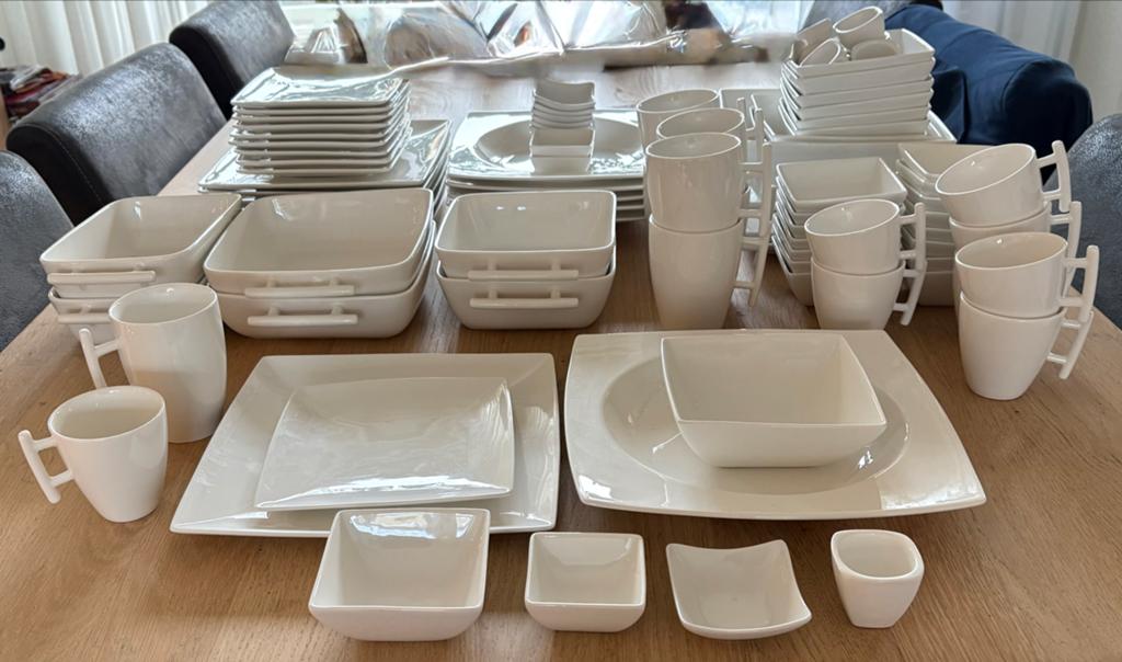 Yong Servies - Wit, Modern Design, Ophalen, Porselein, Overige stijlen, Bord(en)