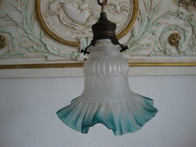 Oud glazen hanglampje (rokje) nr. 23, Ophalen of Verzenden