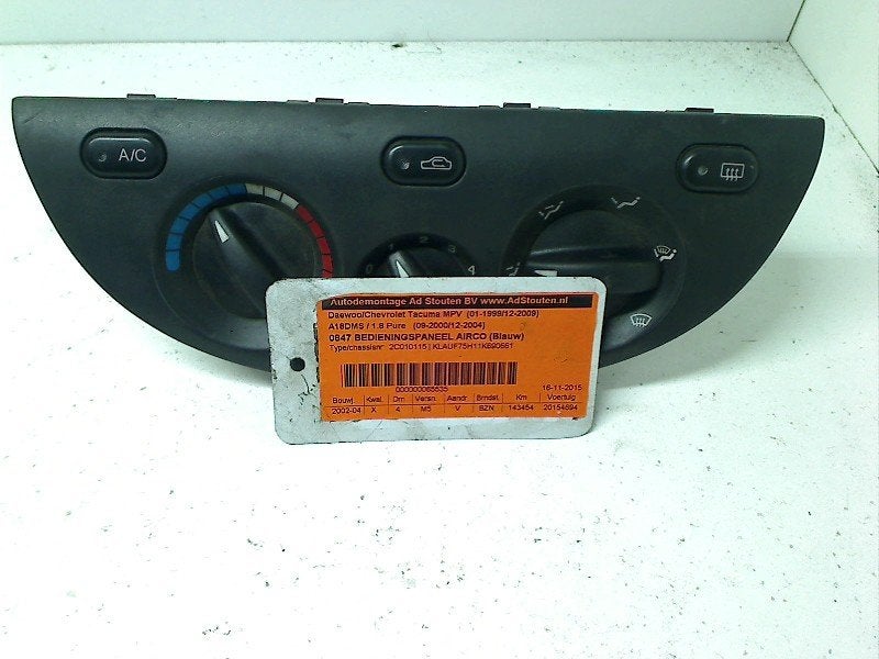 Bedieningspaneel Airco Daewoo / Chevrolet Tacuma 96262848, Gebruikt, Daewoo, General Motors Germany GmbH, Chevrolet.europe@gm.com