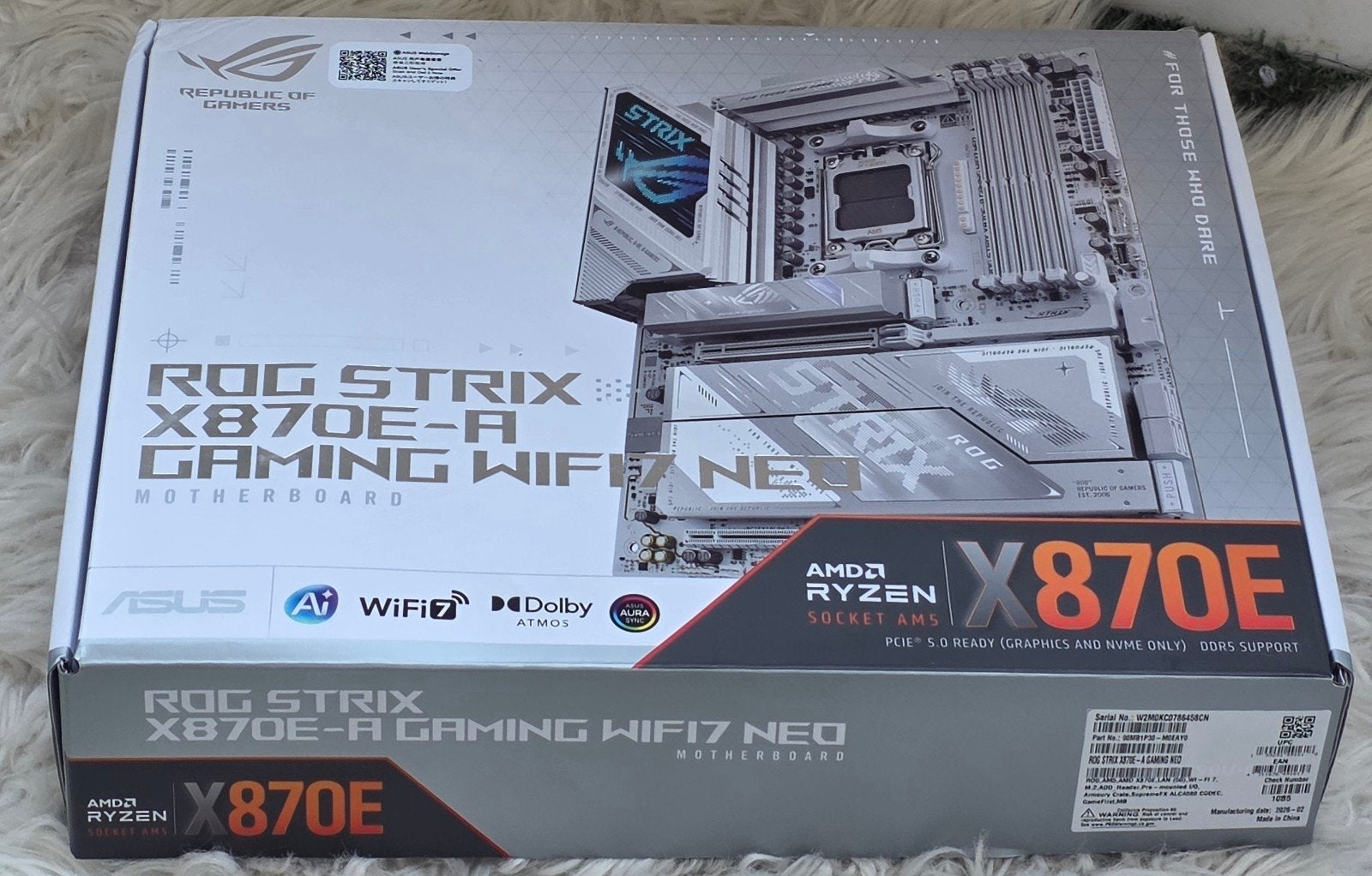 ASUS ROG STRIX X870E-A GAMING WIFI7 NEO Socket AM5 Moederbor, Ophalen of Verzenden, Nieuw, AMD, DDR5