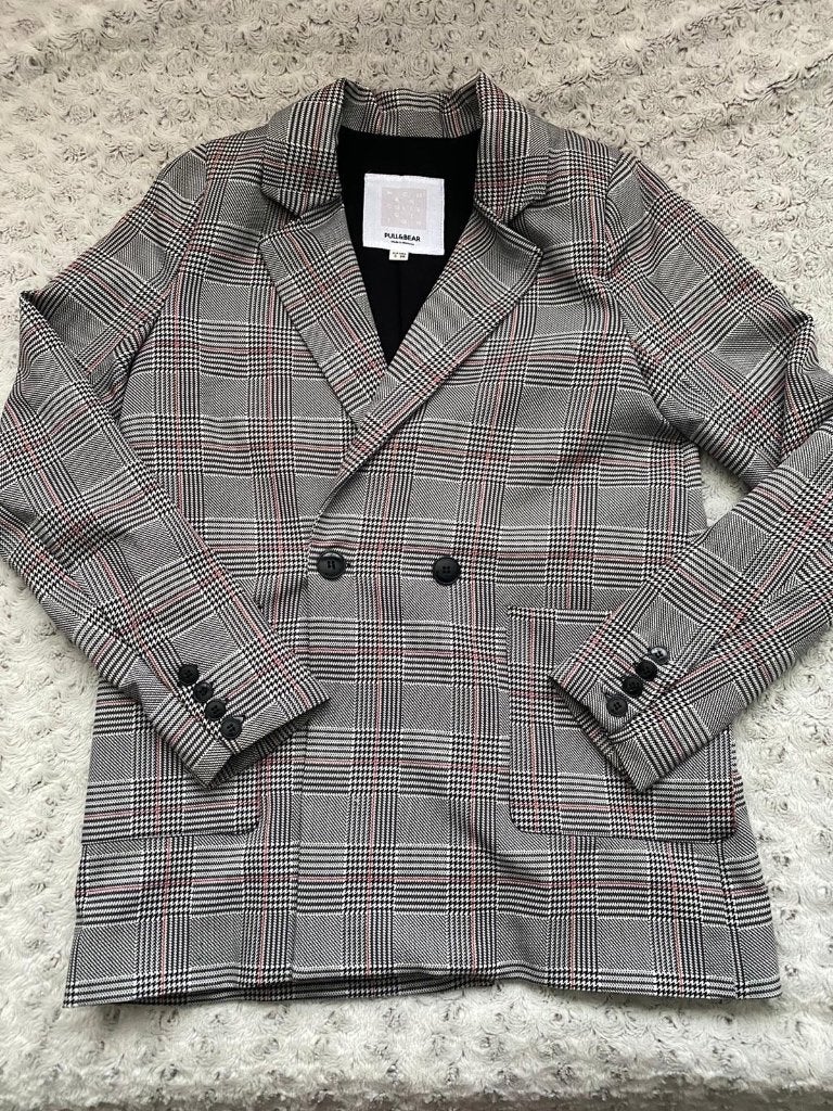 Ontspullen ....Oversized ruit blazer van Pull & Bear maat S, Kleding | Dames, Jasjes, Kostuums en Pakken, Ophalen of Verzenden