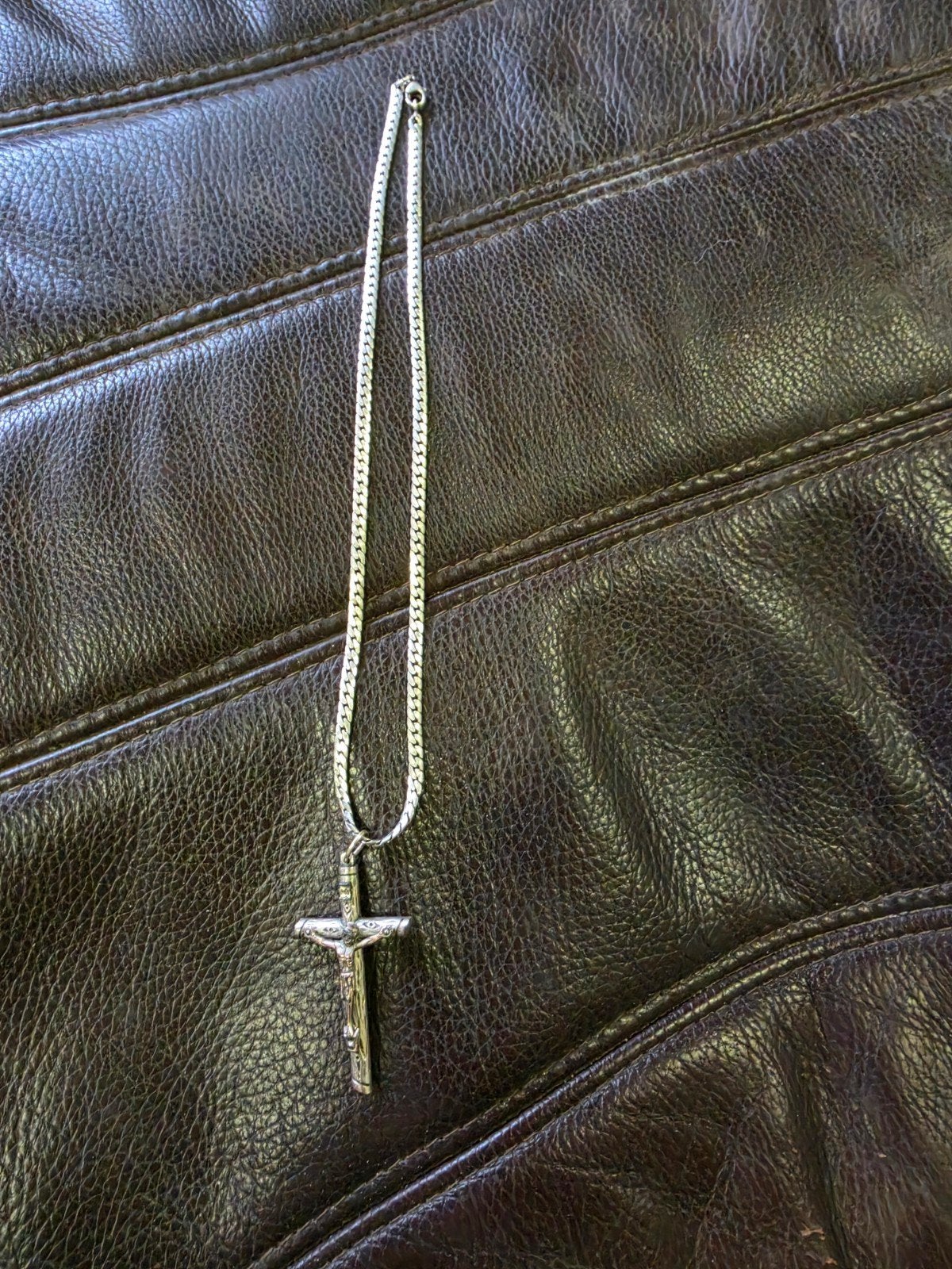 Zilveren heren ketting (925) met massief zilveren Crucifix, Ophalen of Verzenden, Zilver