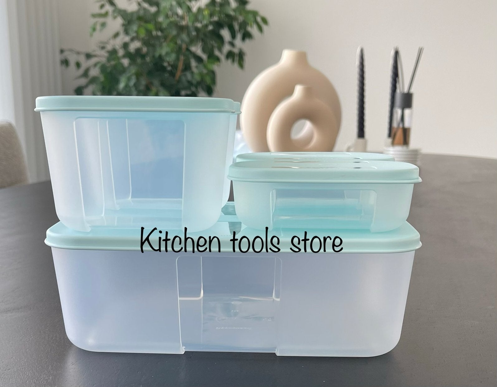 tupperware 5x koelkastdozen frisdozen set bewaarbak voorraad, Blauw, Nieuw, Ophalen of Verzenden, Met deksel