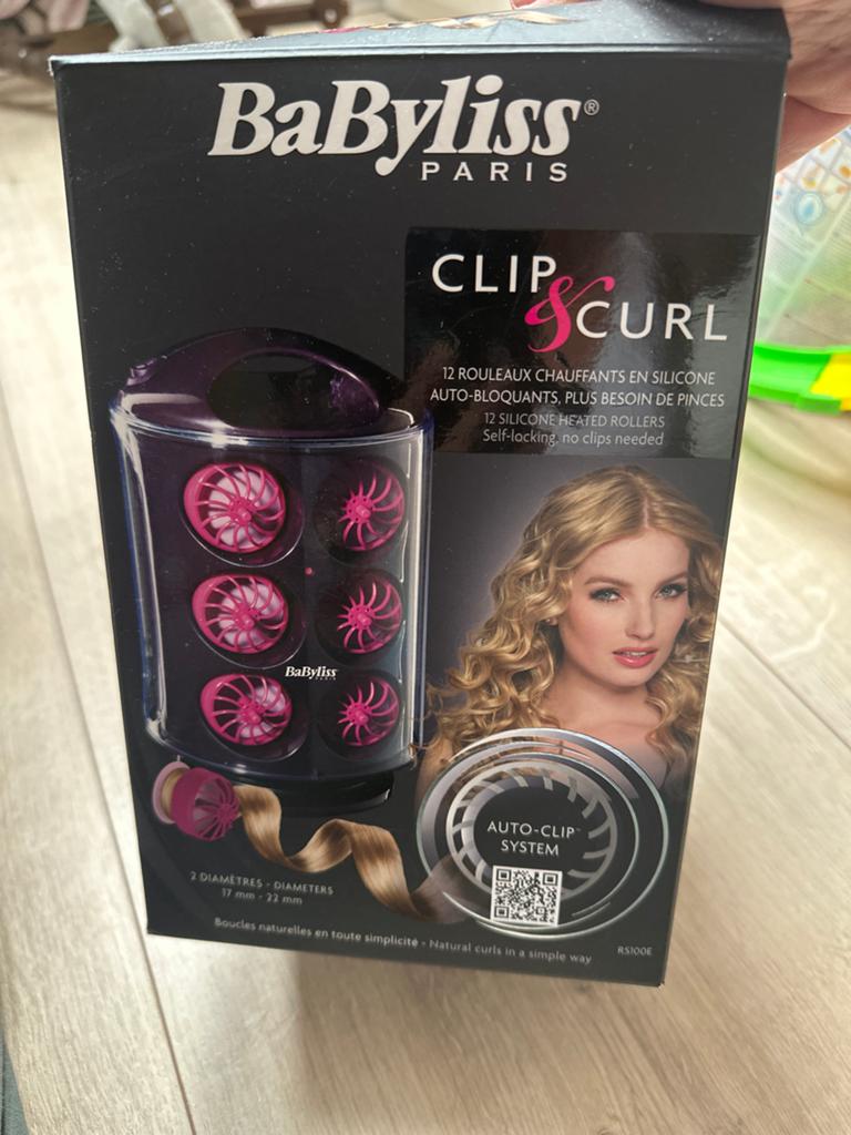 BaByliss Clip & Curl Krulset - 12 Siliconen Rollers, Ophalen of Verzenden, Zo goed als nieuw, Haarverzorging