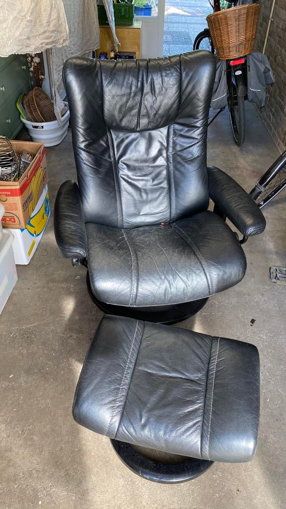 Stressless fauteuil met voetenbank, Ophalen, Gebruikt, 75 tot 100 cm