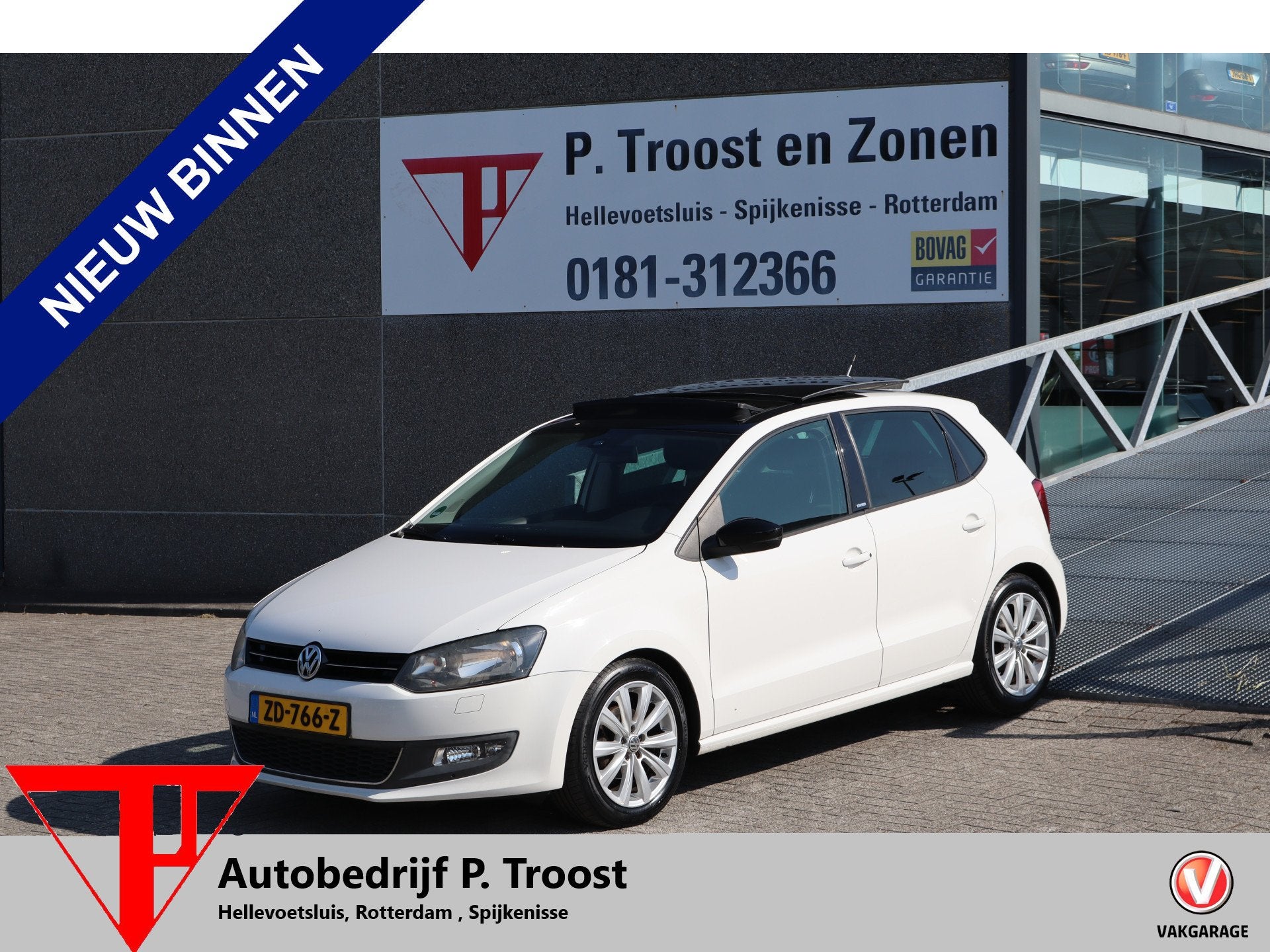 Volkswagen Polo 1.2 TSI Highline Panoramadak/Stoelverwarming, Auto's, Voorwielaandrijving, Stof, Zwart, Wit