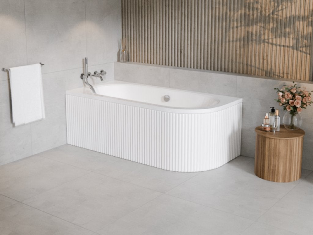 LIGBAD DUOBAD 150x75 cm asymmetisch incl poten, Ophalen, Nieuw, Wit