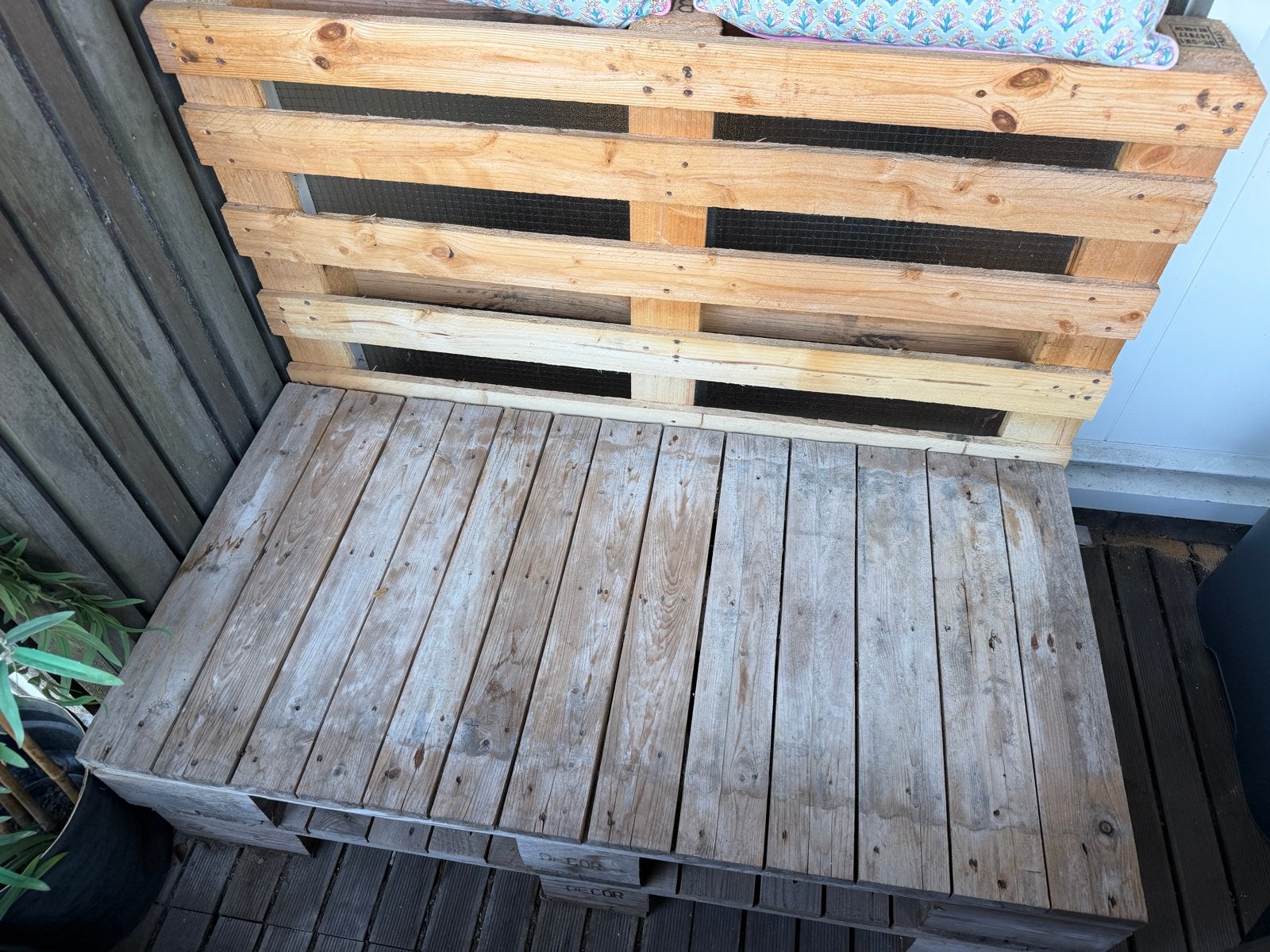 3 losse pallets (bankje) kussens mogen ook mee, Ophalen, Gebruikt, 150 tot 200 cm, Tweepersoons