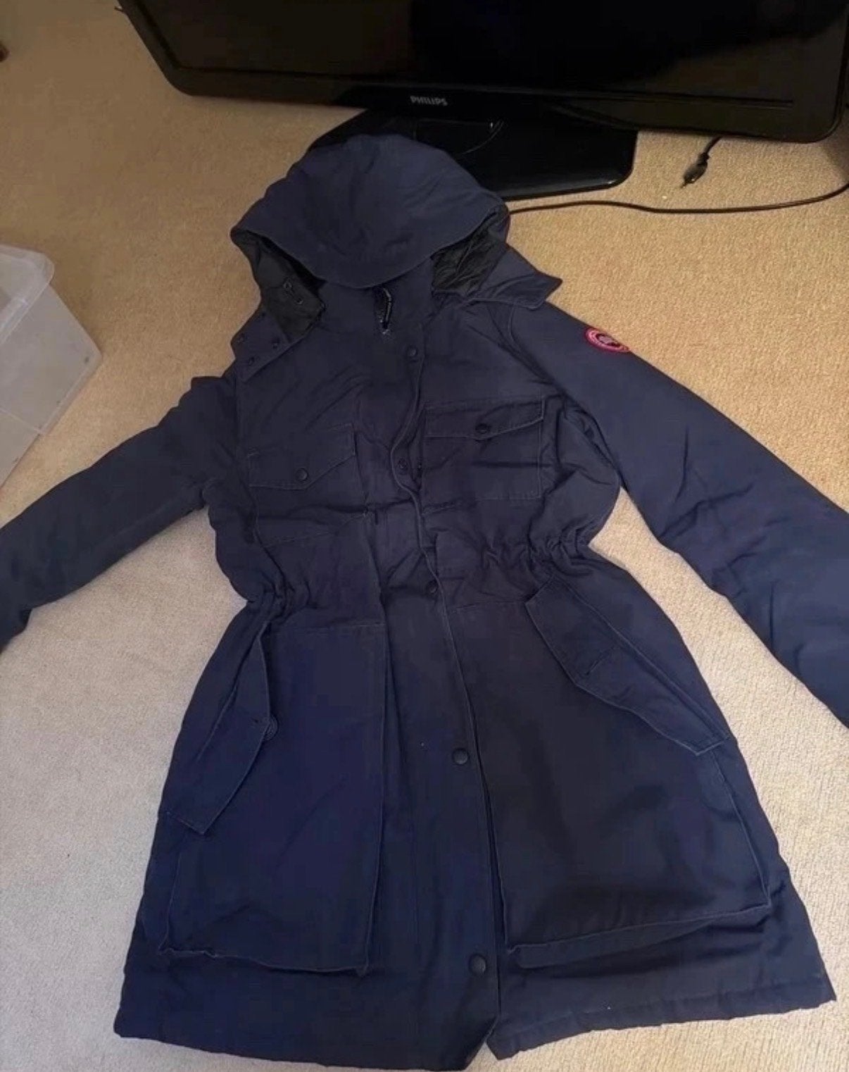 Canada Goose parka M - Donkerblauw, Ophalen of Verzenden, Gedragen, Maat 38/40 (M), Blauw