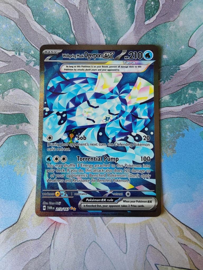 Pokemon twilight masquerade wellspring mask ogerpon ex 213, Ophalen of Verzenden, Nieuw, Losse kaart, Foil
