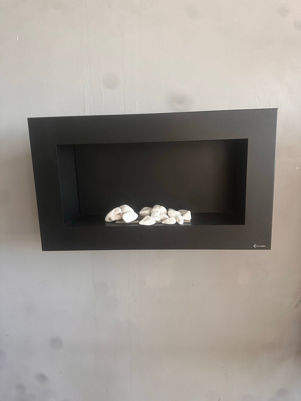 Moderne Bio Ethanol Haard - Wandmodel met Decoratieve Stenen, Ophalen, Zo goed als nieuw, Hangende haard, Overige soorten