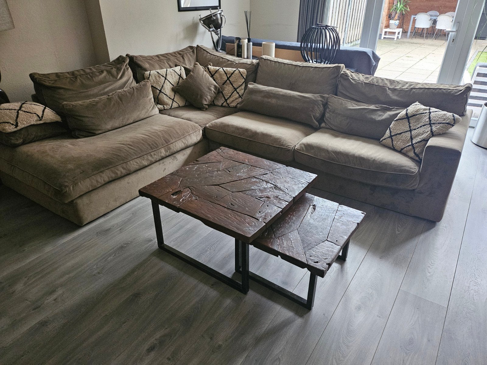 Bank en salon tafels, Huis en Inrichting, Gebruikt, Rechthoekig, Industrieel, Modern, luxery, hotel chique, Ophalen