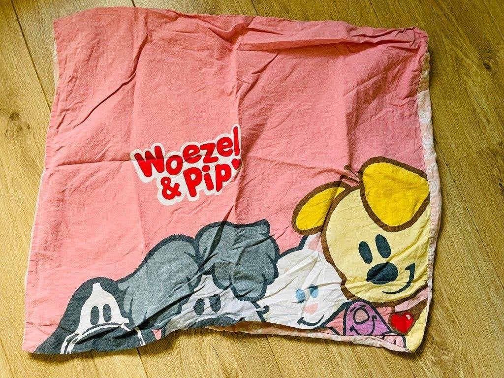Dekbedovertrek woezel en Pip roze, Ophalen, Gebruikt, Meisje, Dekbedovertrek