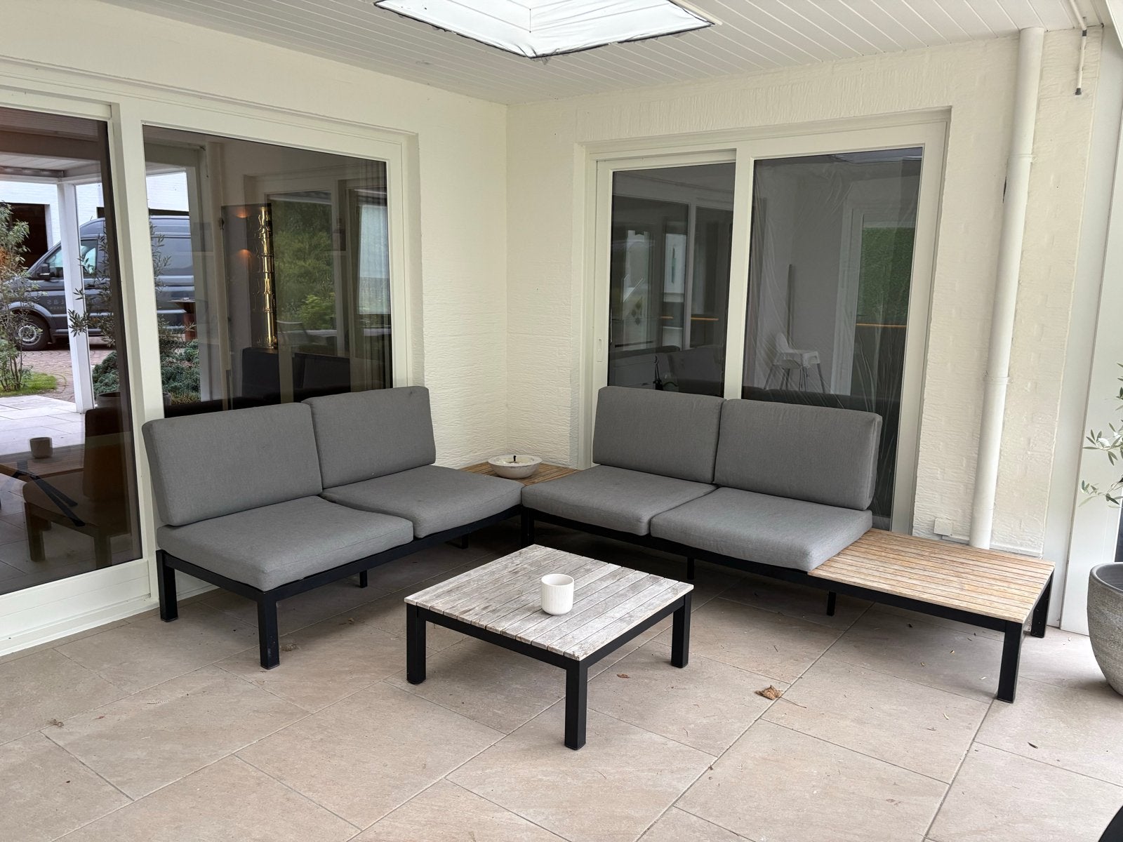Tuinset/launge, Ophalen, 4 zitplaatsen, Bank, Aluminium