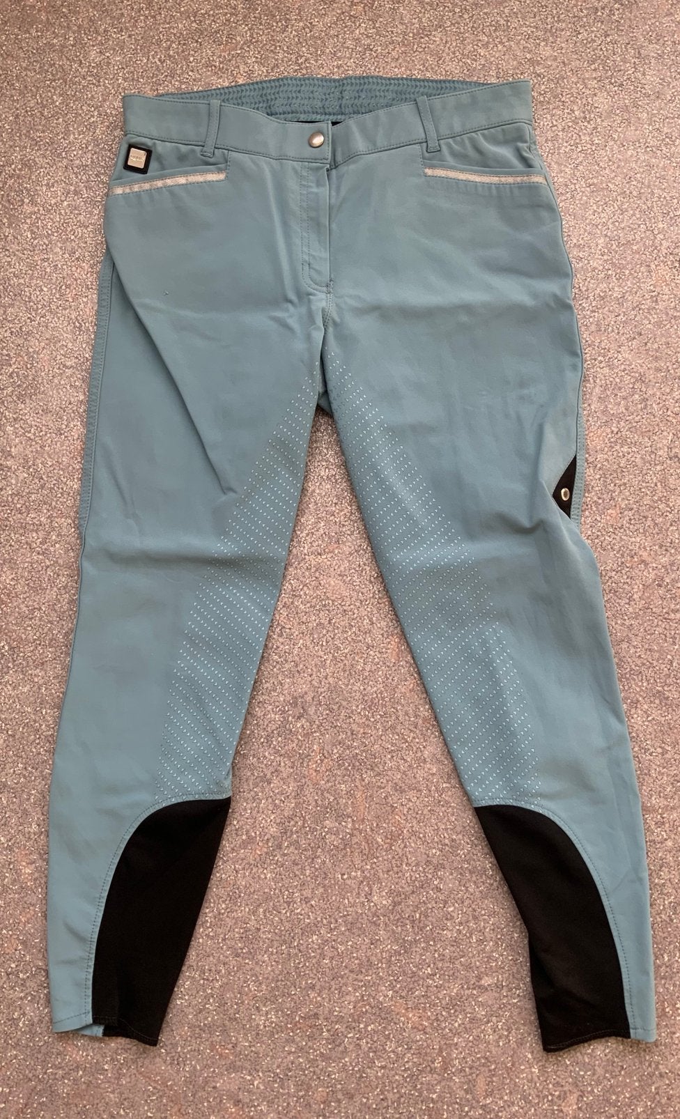 Quur lichtblauw paardrijbroek mt 42, Dieren en Toebehoren, Paardrijkleding, Blauw, L, Zo goed als nieuw, Quur