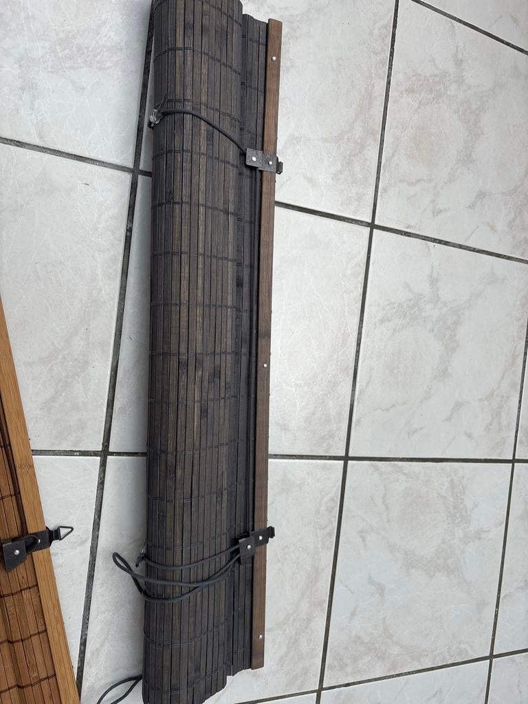 Bamboe rolgordijn 75x180 cm - Donkerbruin, Gebruikt, Bruin, 150 tot 200 cm, 50 tot 100 cm