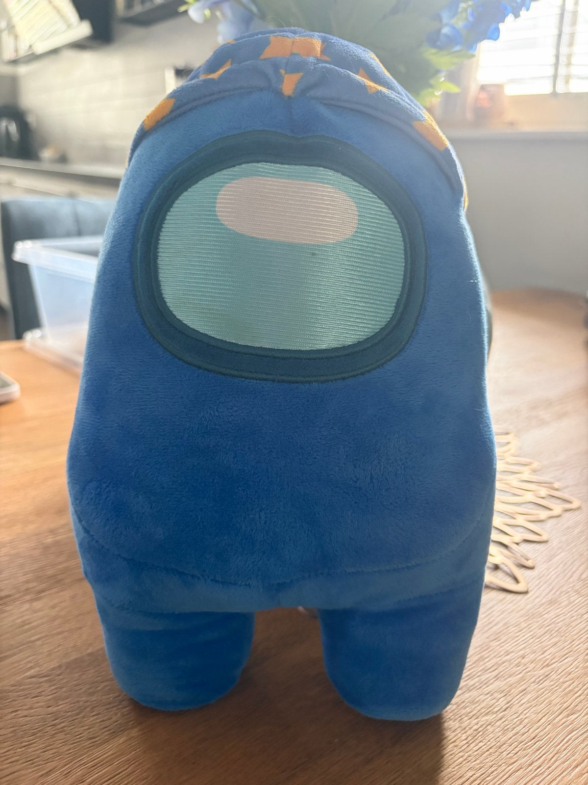 Among Us knuffel blauw met sterrenmuts, Gebruikt, Overige merken, Overige karakters, Overige typen