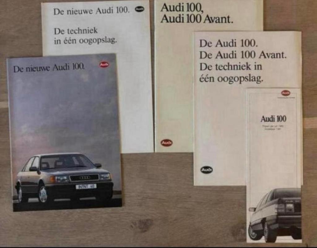 Unieke Audi 100 brochure, prijslijst, technisch ‘90/91, Ophalen of Verzenden, Gelezen, Audi