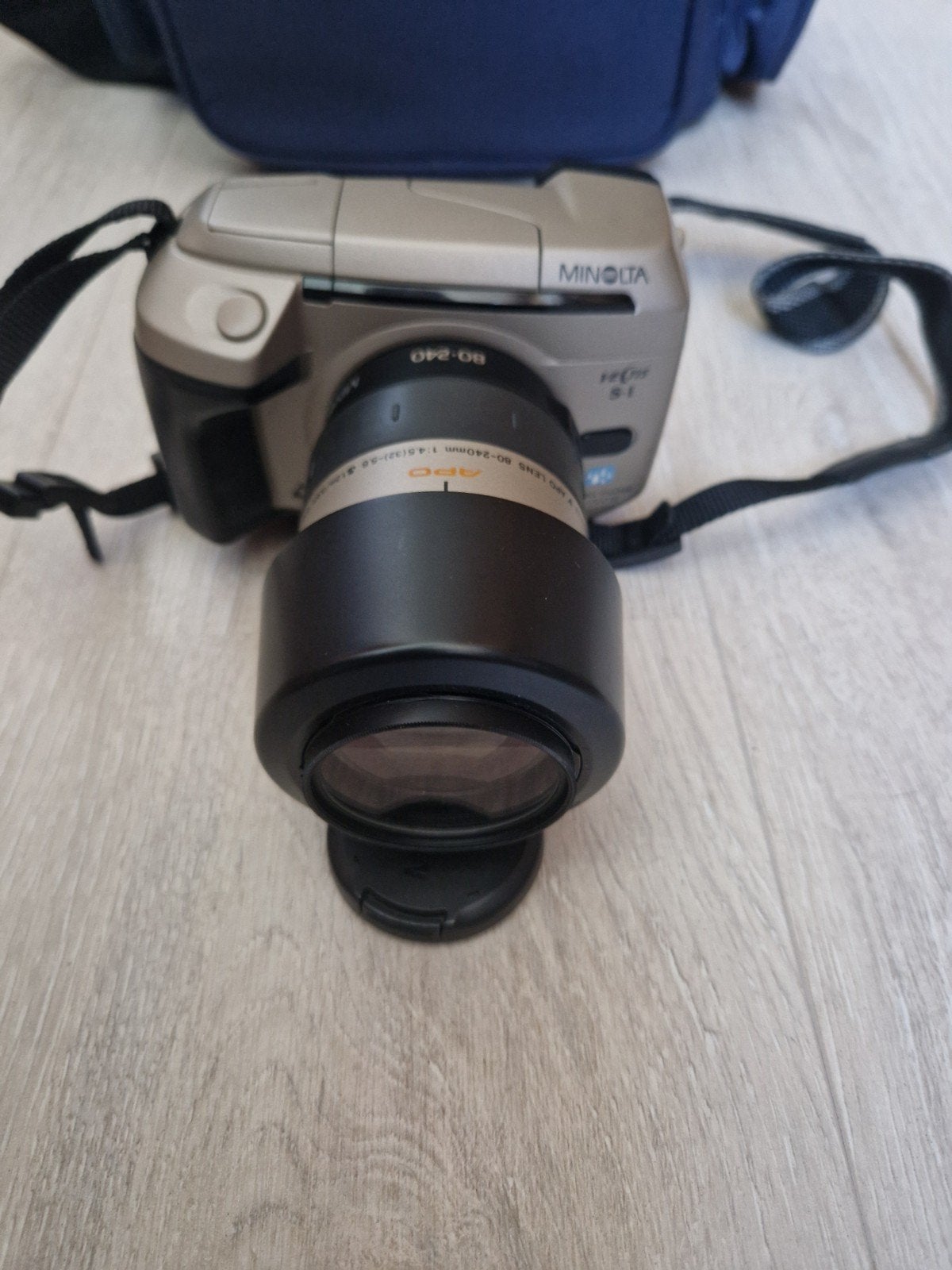 Minolta Vectis S-1 met 2 lenzen, flitser en tas, Ophalen of Verzenden, Gebruikt, Spiegelreflex, Minolta
