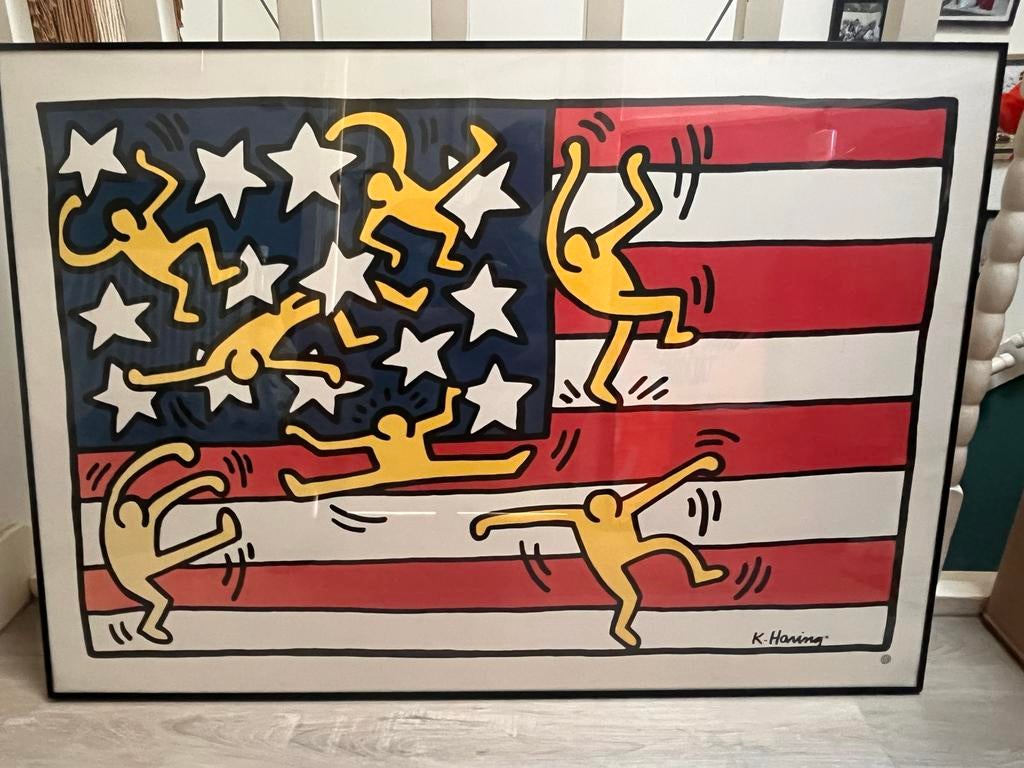Keith Haring 'American Flag' ingelijste poster, Ophalen