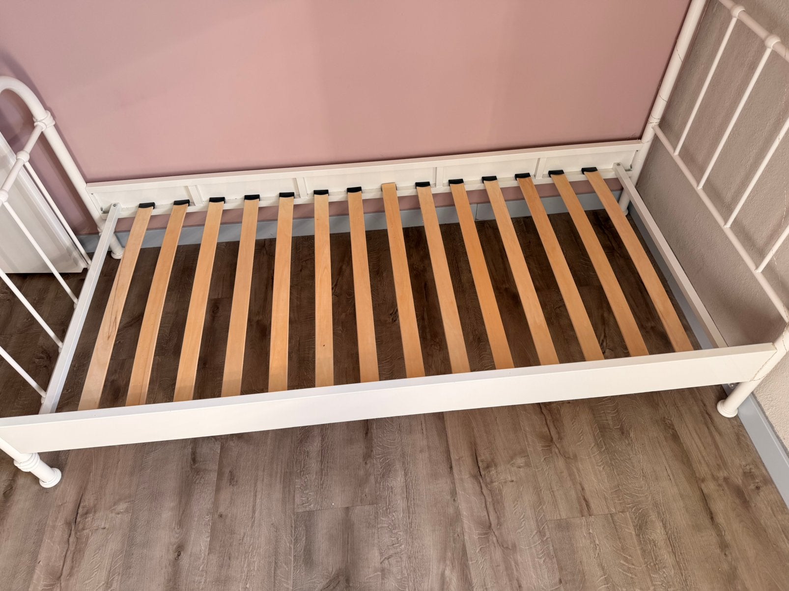 Bed 90x200, Ophalen, 85 tot 100 cm, Gebruikt, Matras