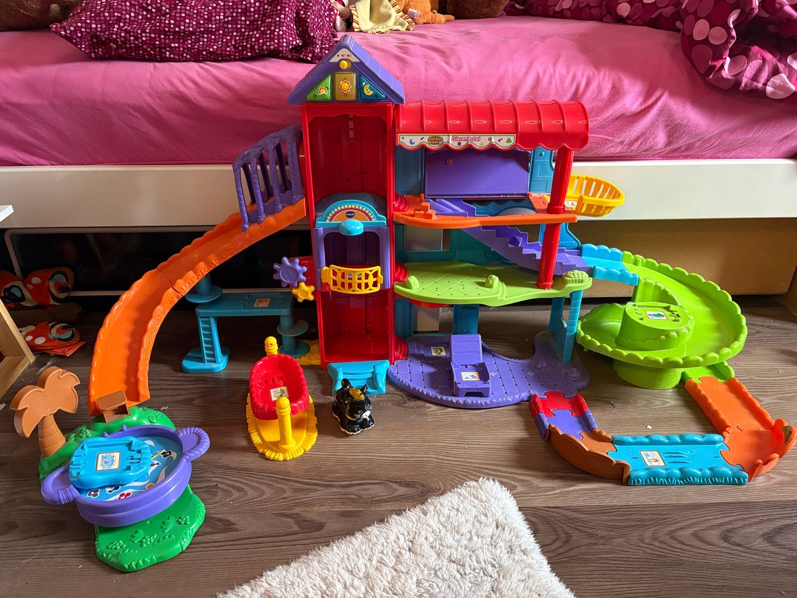 VTech Zoef Zoef Dierenhotel met glijbaan en accessoires, Ophalen, Gebruikt, Jongen of Meisje